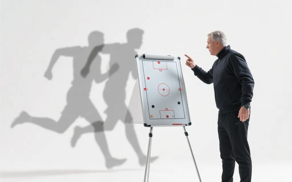 战术板与球员奔跑的叠影，呈现教练用人偏好与球队体系的关系